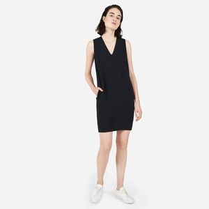everlane japanese goweave sleeveless v-neck dress